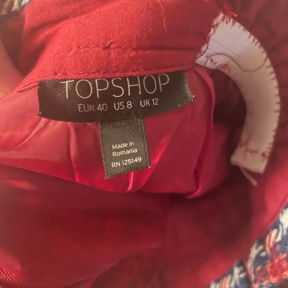 Topshop Plaid Wool Ruffled Mini Skirt in red & blue 🍒💙 - Picture 4 of 4